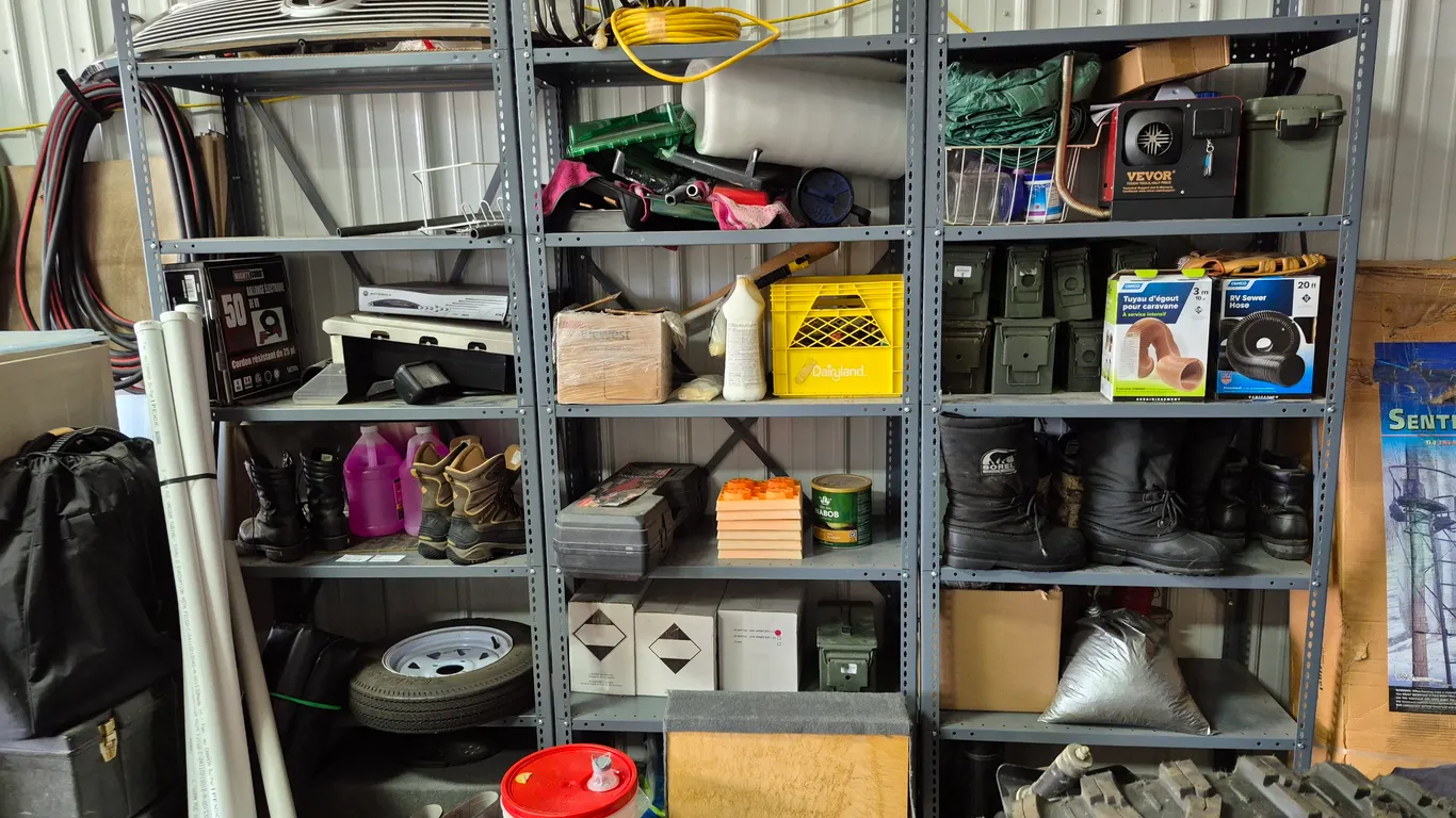 3 - Five Tier Metal Shelves - Contents Not Included