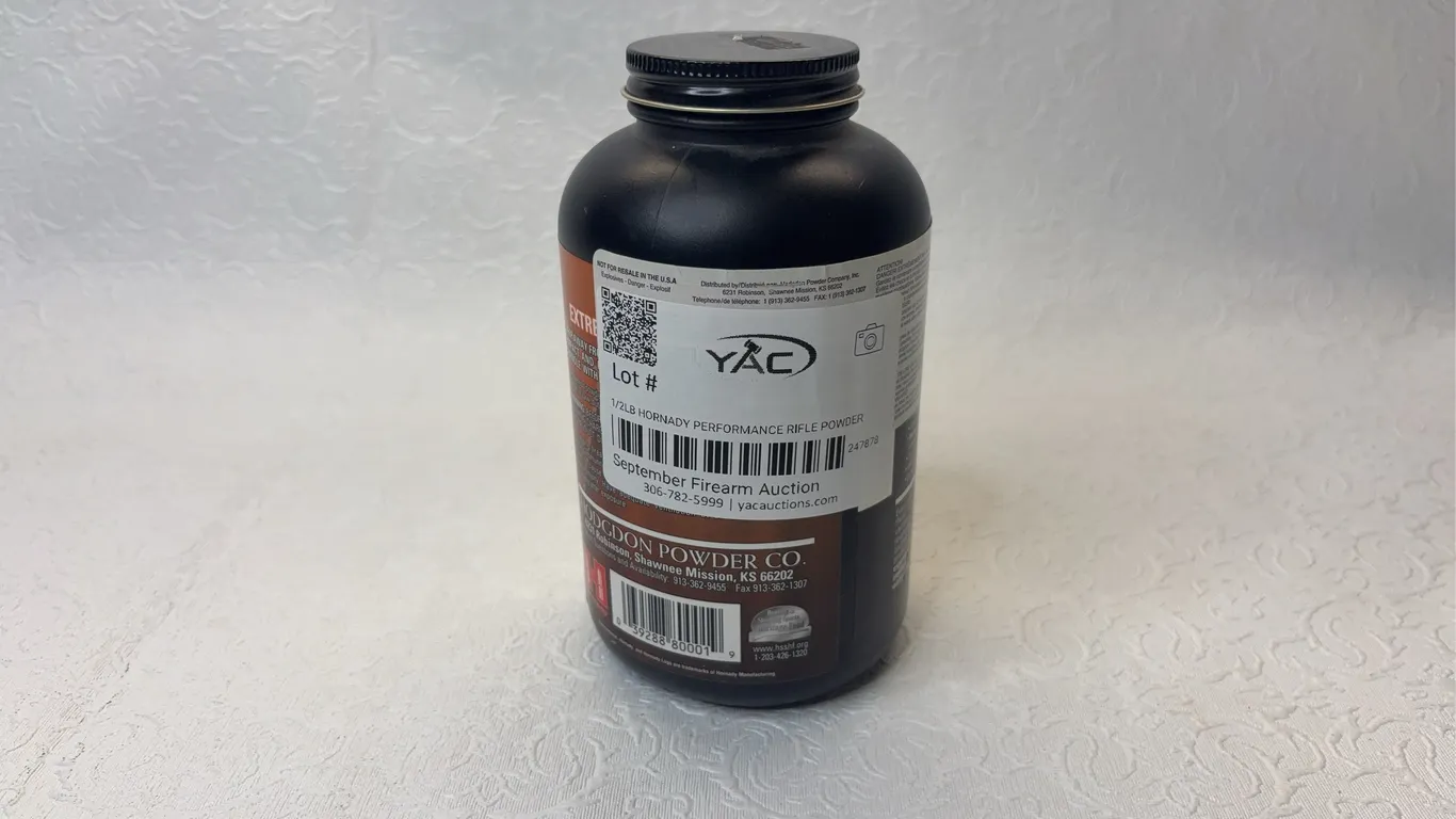 APPROX 1/2LB HORNADY PERFORMANCE RIFLE POWDER