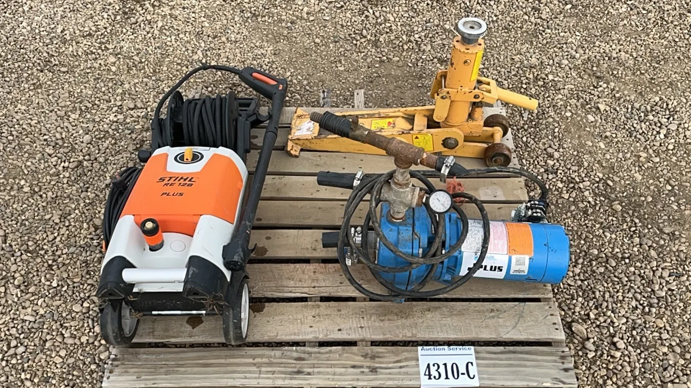 GOULDS J7 JET PUMP, HYD JACK, STIHL RE128 PLUS 120V ELECTRIC PRESSURE WASHER - s/n 47670124528