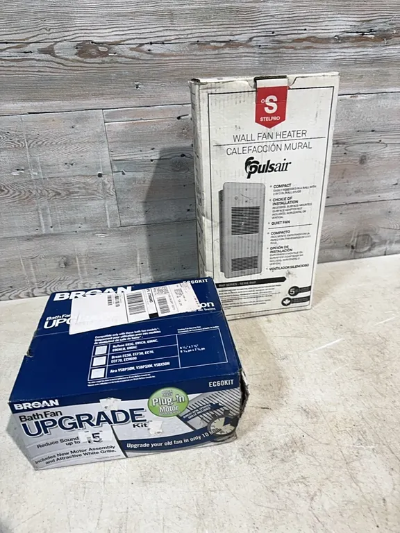 Bathroom fan and wall fan heater
