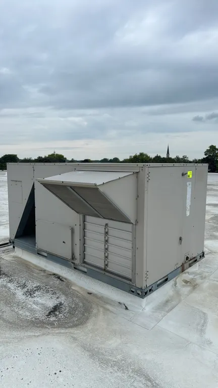 Lennox LGC102S2BS2Y rooftop packaged air conditioner. Features dual internal compressors and integrated control board. S/N: 5604E10932. Electrical: 22