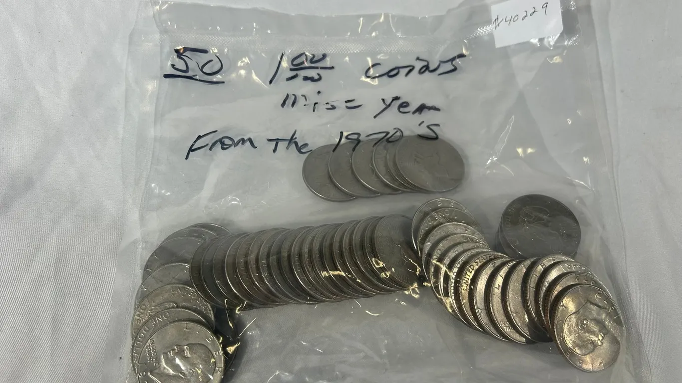 (50) ONE DOLLAR COINS FROM 1970'S