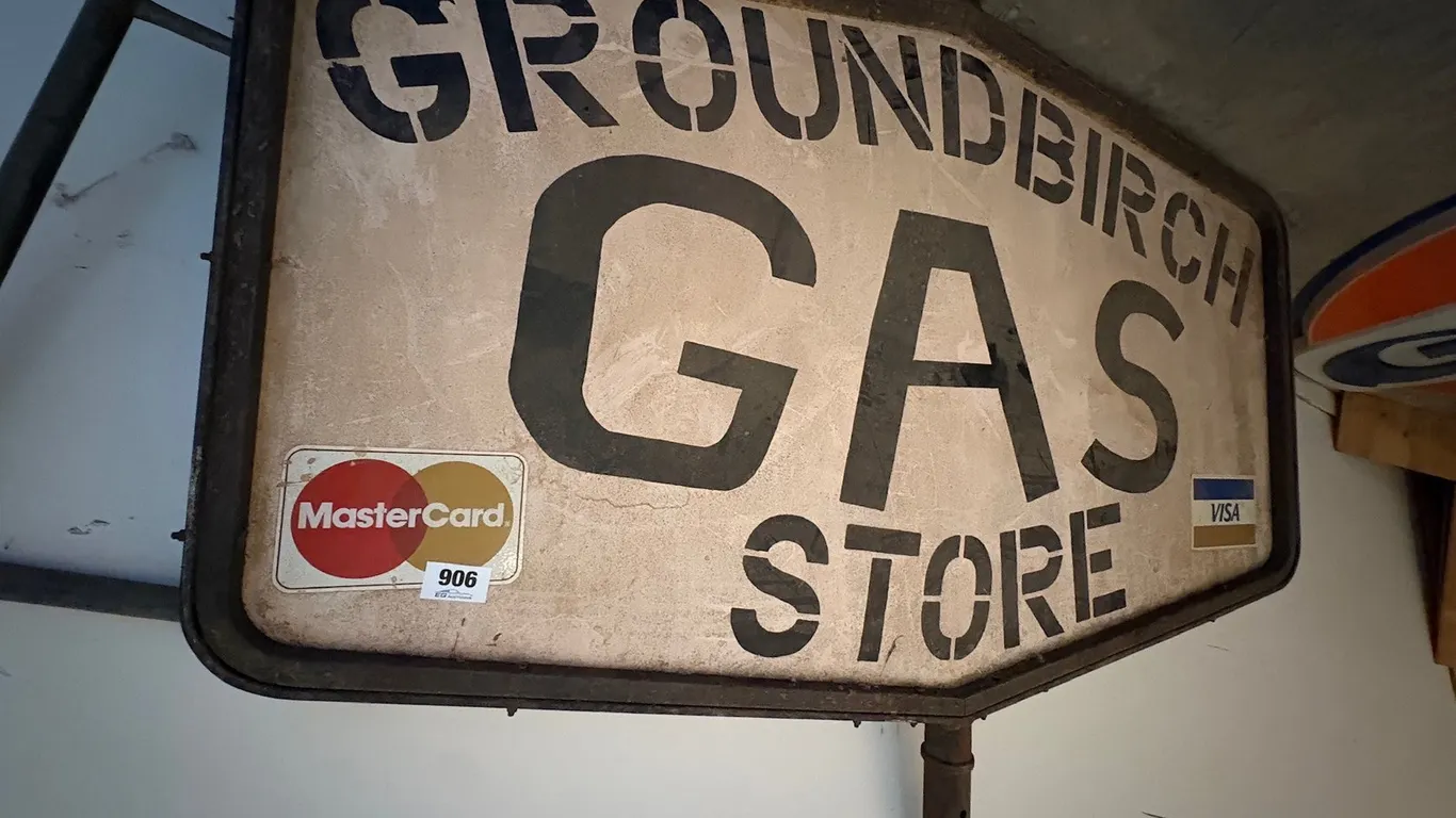 VINTAGE GROUNDBIRCH GAS STORE SIGN
