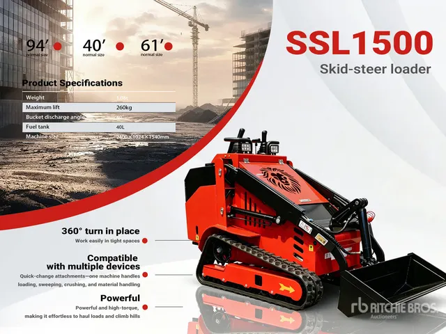2026 SSL1500-RED Mini Yanmar Diesel Compact Track Loader (Unused)