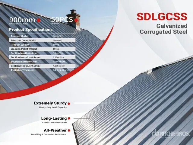 Quantity of (50) 2026 SDLGCSS Galvanized Corrugated Steel Panels (Unused)