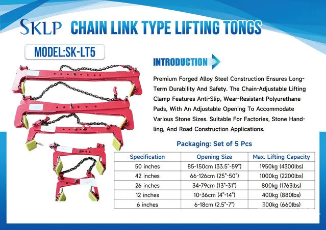 2026 SKLP SK-LT5 Chain Link Type Lifting Tongs (Unused)