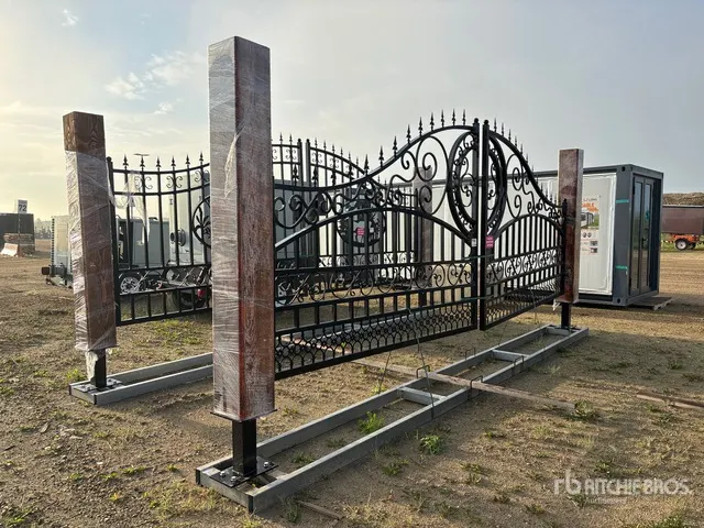 2026 EG EarthyGrounds EG-T20-SC 20 ft Steel Timber Post Driveway Gate (Unused)