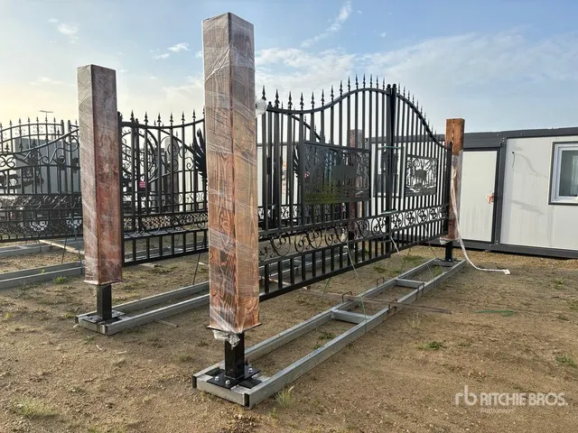 2026 EG EarthyGrounds EG-T20-DF 20 ft Steel Timber Post Driveway Gate (Unused)