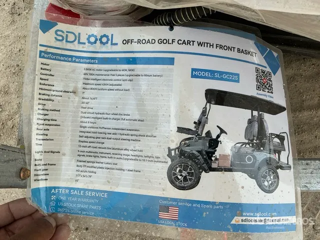2026 SDLOOL GC22S Electric Off-Road Golf Cart (Unused)