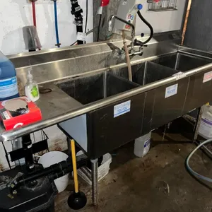3-Compartment Stainless Steel Commercial Sink w/ Grease Trap
 UNRESERVED