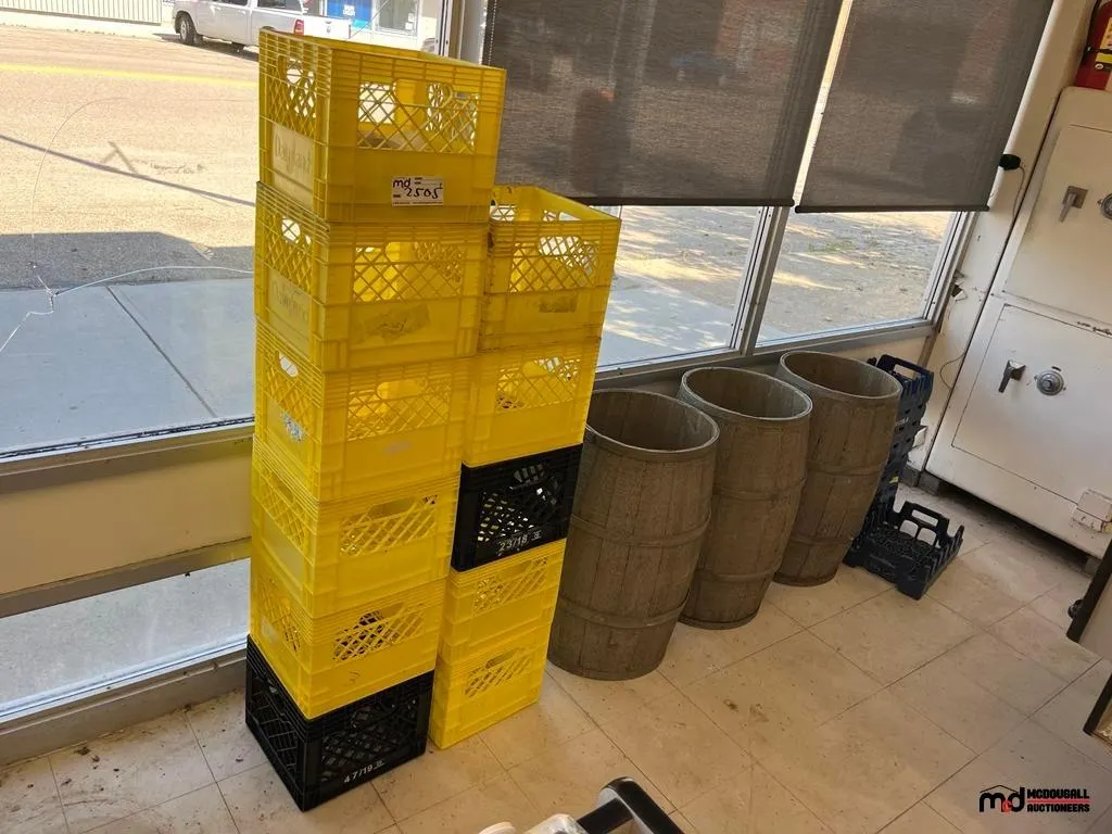 Assorted Plastic Crates and Wood Barrels
UNRESERVED