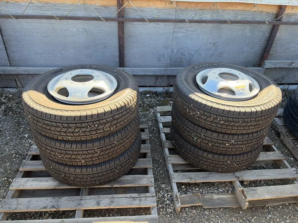 Six Michelin Tires On Rims - LT235/80R17