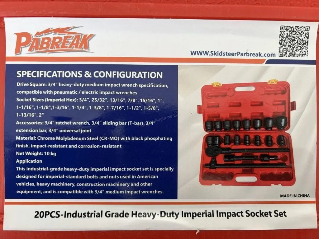 Industrial Grade Heavy-Duty Socket Set - 20 Pieces
