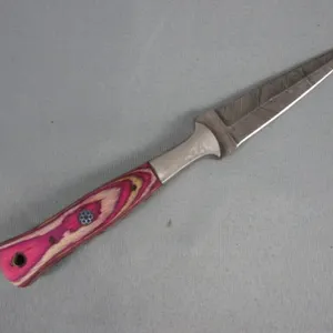 Pink Wood Handle Dagger Knife