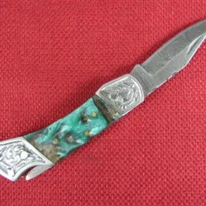 Green, Brown Handle Pocket Knife