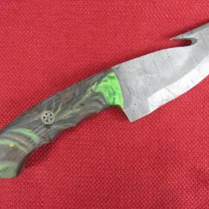 Green, Brown Handle Hunting Knife