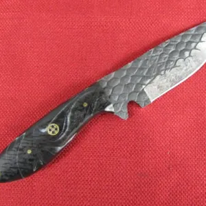 Black Marble Handle Fixed-blade Knife
