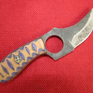 Brown, Purple Handle Small Skinning Knife