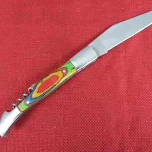 Multicolored Wood Handle Pocket Knife
