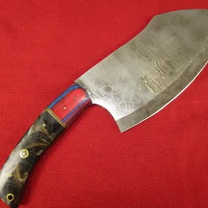 Serbian Chef Cleaver with Damascus Blade