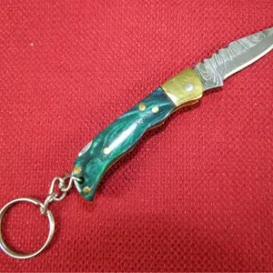 Blue Wood Handle Mini Pocket Knife