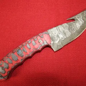 Red Wood Handle Hunting Knife