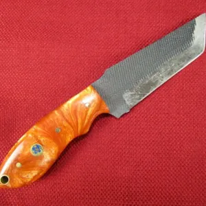 Orange Resin Handle Rasp Knife