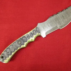 Green and Black Wood Handle Tracker Knife