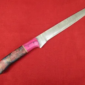 Pink and Blue Wood Handle Knife