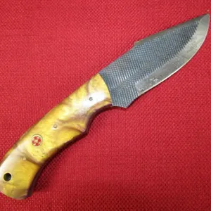 Yellow and Purple Resin Handle Knife