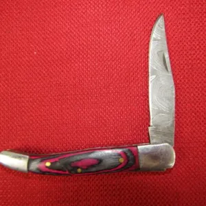 Pink and Black Wood Handle Pocket Knife