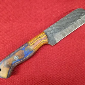 Blue and Yellow Wood Handle Knife