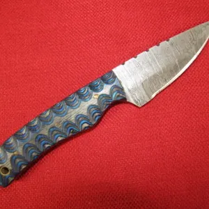 Blue and Silver Wood Handle Knife