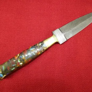 Multi Color Specks Resin Handle Knife