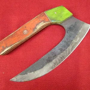 Orange and Green Wood Handle Knife