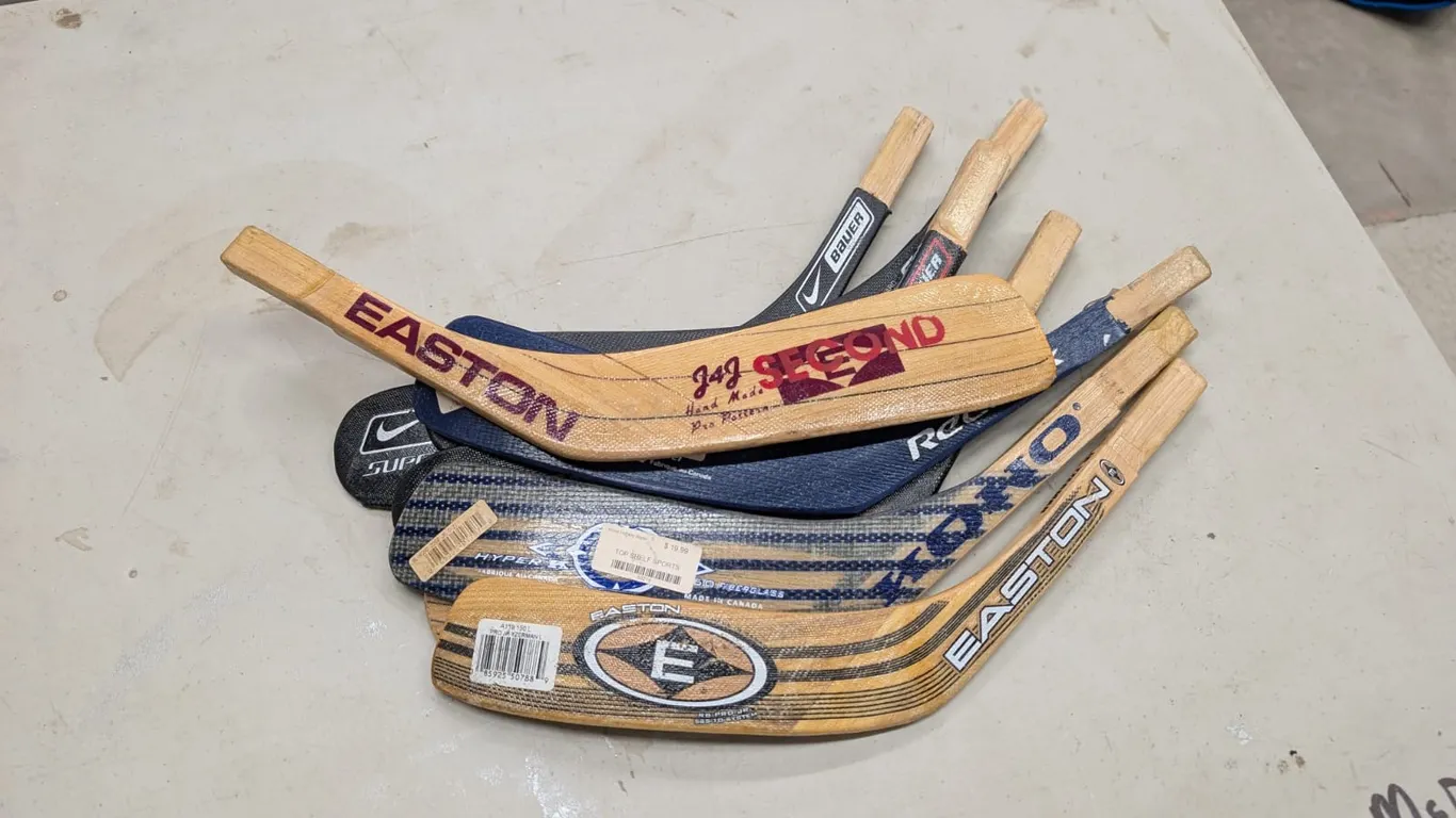 (7) Left Hand, (1) Right Hand Hockey Stick Blades