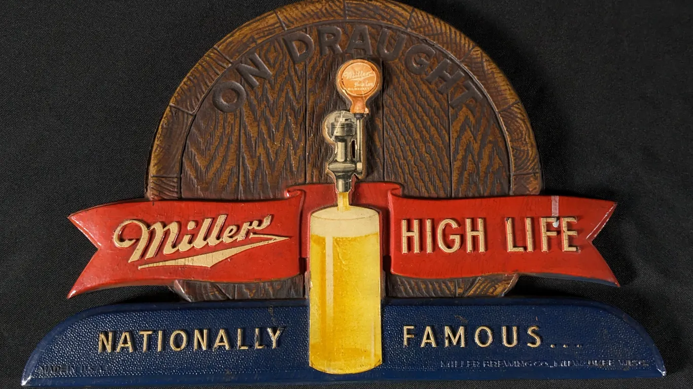 MILLER HIGH LIFE BEER NATIONALLY FAMOUS COMPOSITE FIBRE MATERIAL