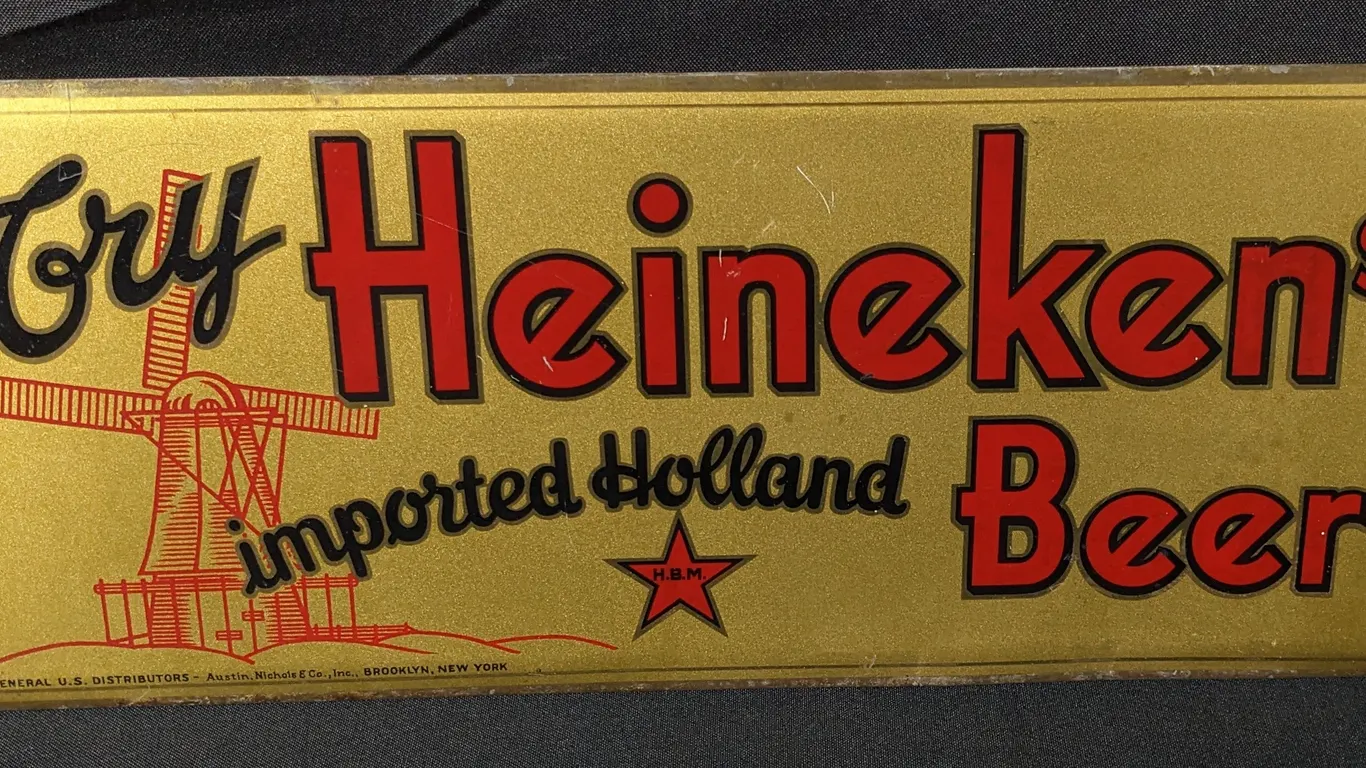 TOC TIN BEER SIGN TRY HEINEKEN'S IMPORTED HOLLAND BEER