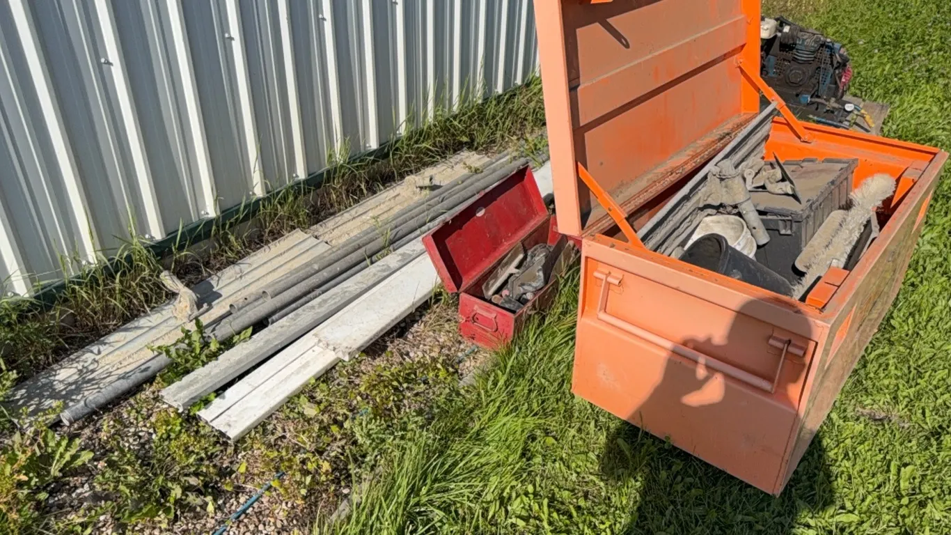 Professional Concrete Tools, Screed Board, HD Job Box, Plus More