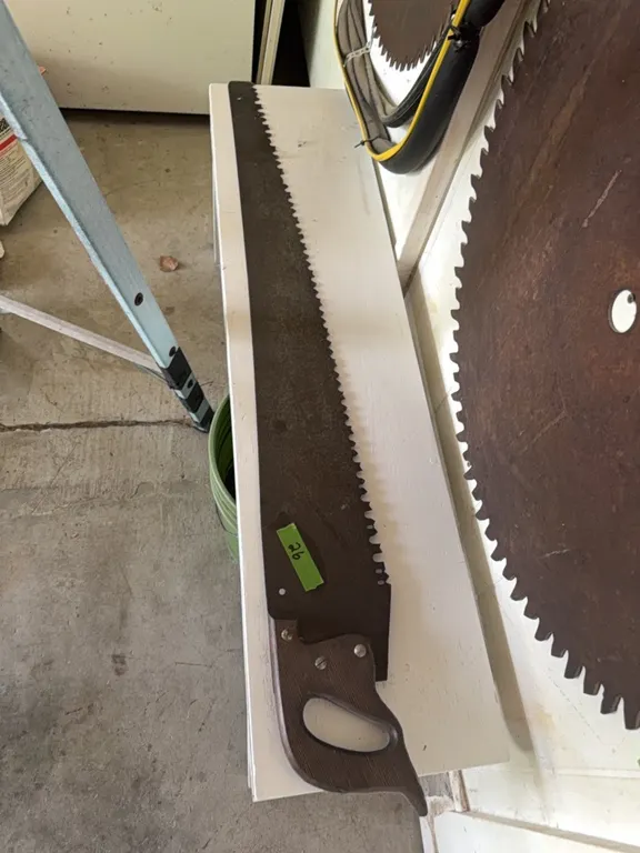 Antique one man saw, large saw, old, nice.