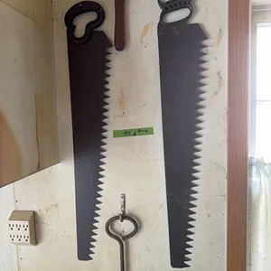 Metal hook, plus two hard to find antique saws