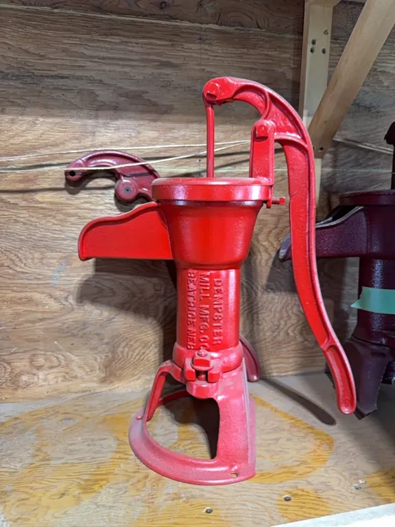 Antique cistern pump, Note: this lot includes extra handle, see photos