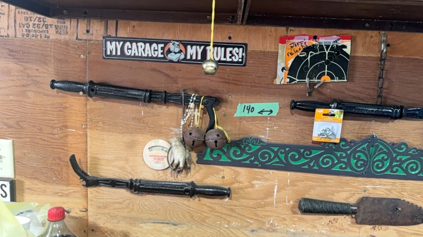 Several vintage nail pullers, other misc.