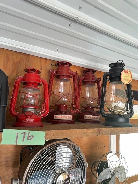 oil lamps, Coke crates