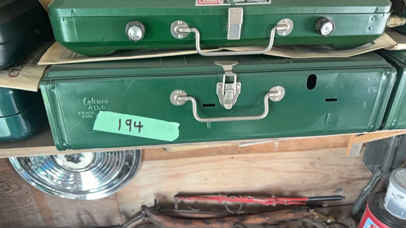 One very large Coleman campstove, one more regular size