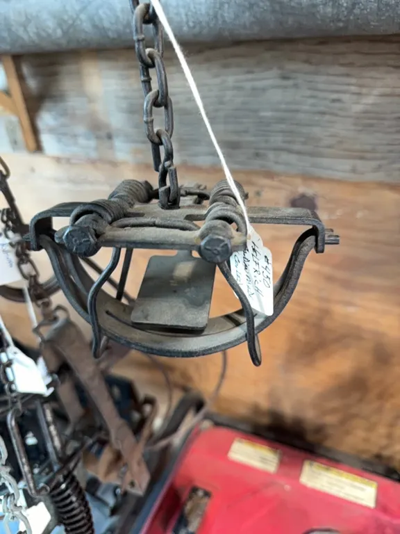 #450 and #550 Helfrich Canadian made 4 coiled (collectible traps) also number three Montgomery dogless. total of three traps.