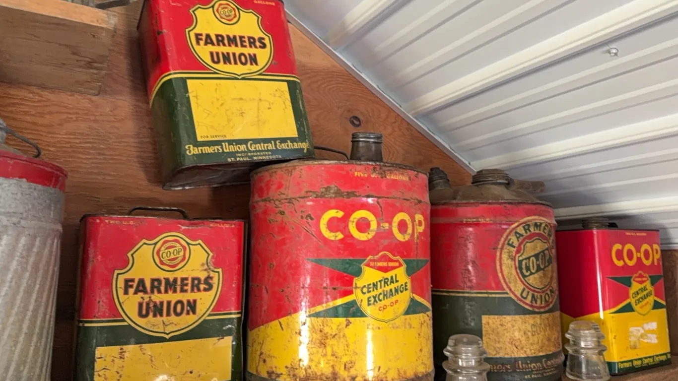 Farmers Union Co-op collector cans