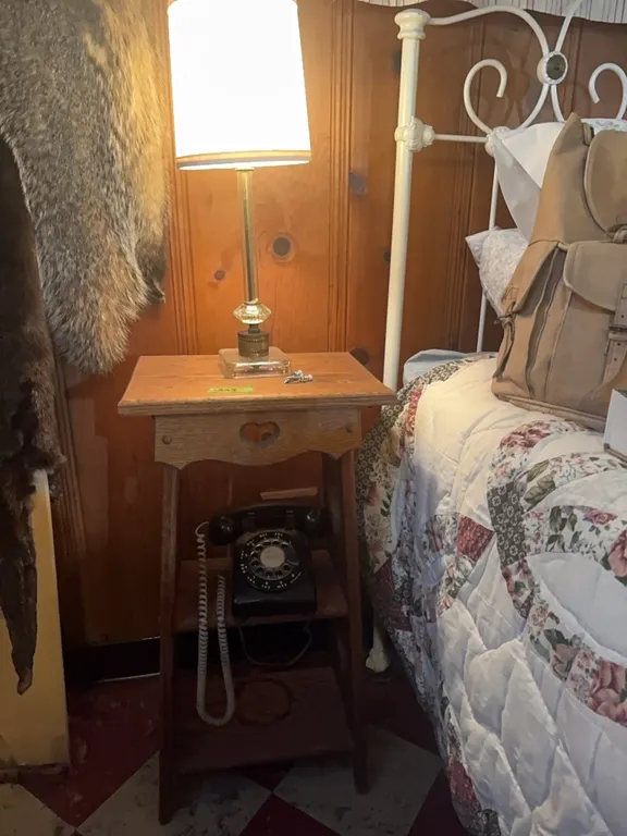 End table, lamp and rotary phone included