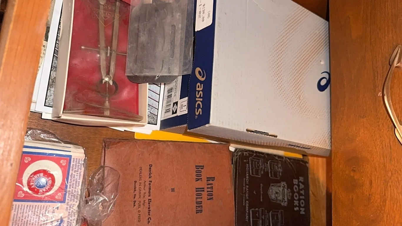 ration book, compass and other memorabilia