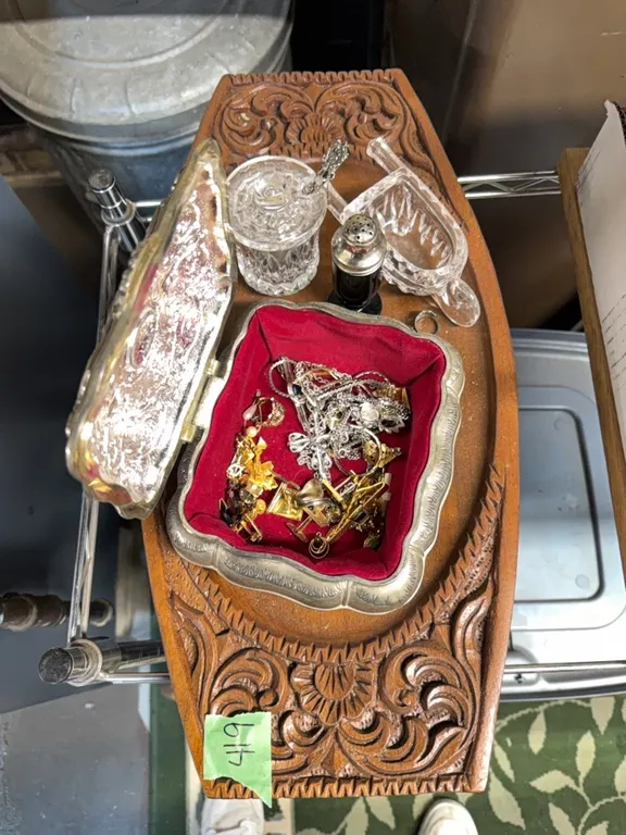 vintage jewelry, glassware, miscellaneous